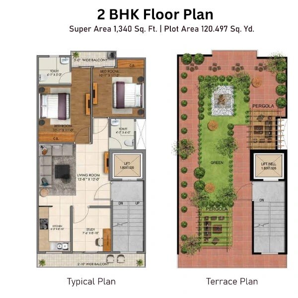 JMS Sector 71 Gurgaon 2 BHK Floor Plan