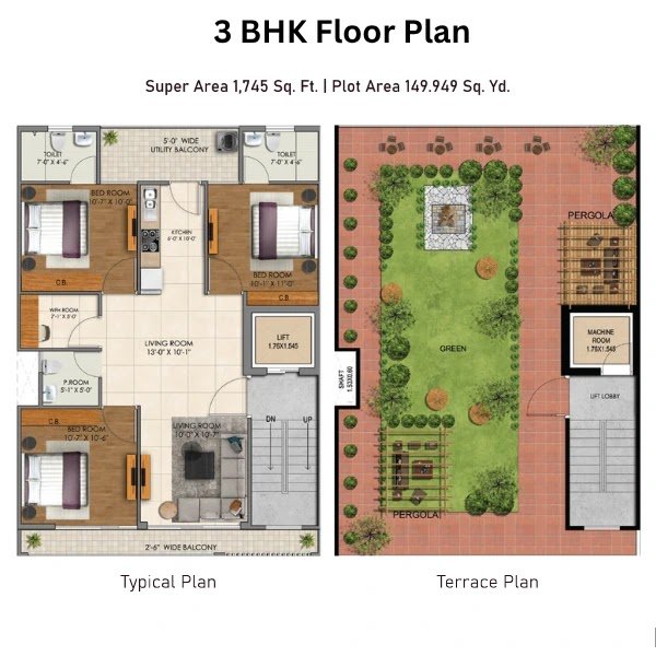 JMS Project Sector 71 Gurgaon 3 BHK Floor Plan